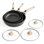 Caannasweis 3-Piece Detachable Handle Nonstick Fry Pan Set with Glass Lids – Space-Saving Cookware Set