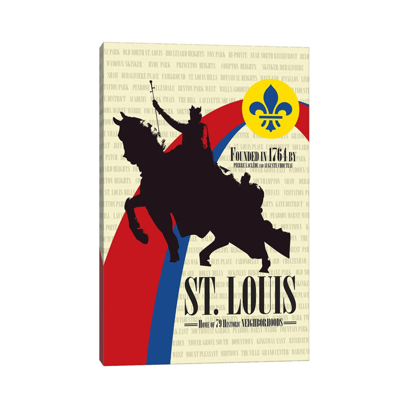 St. Louis - Founded In 1764 by Benton Park Prints - Wrapped Canvas Gallery-Wrapped Canvas Giclée