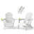 3-Piece Folding Adirondack Chair Set in HDPE with Built-In Cup Holders for Outdoor Use-1287174468