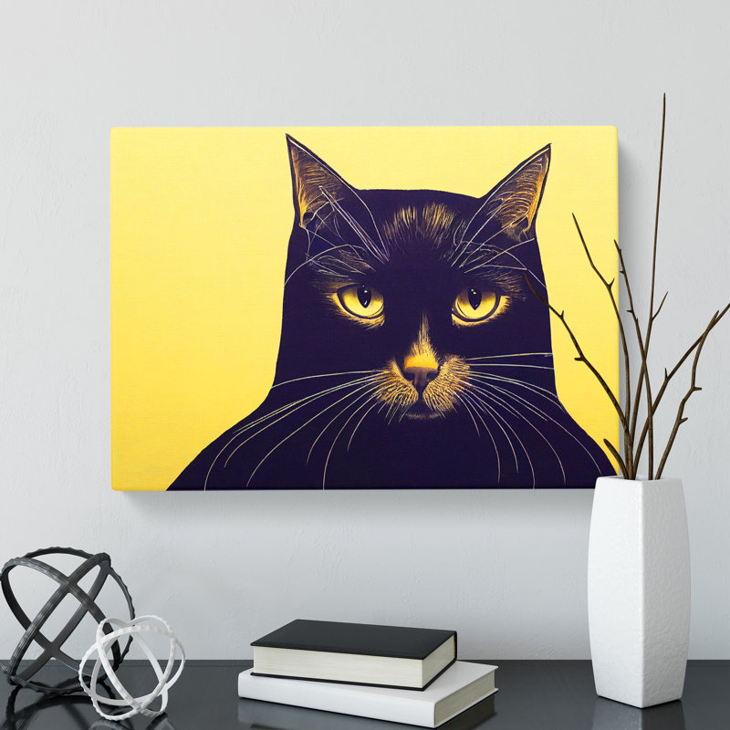 Groovy Cat - Wrapped Canvas, 35cm H x 50cm W x 3cm D