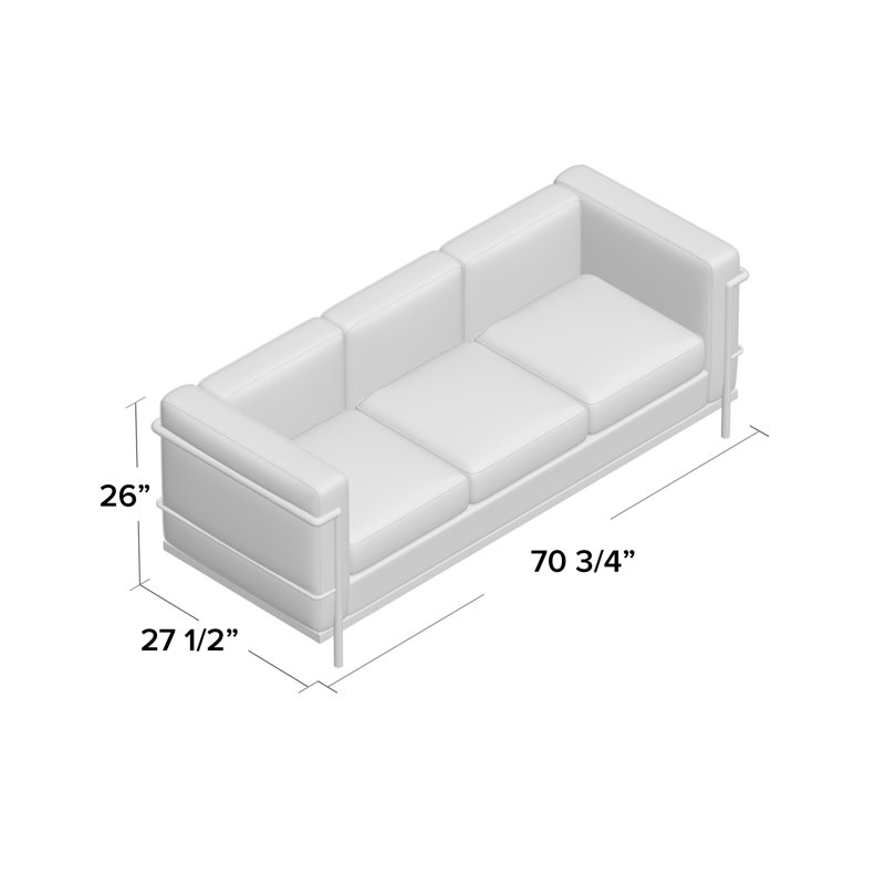 Fahy Upholstered 70.8'' Sofa, Black Leather