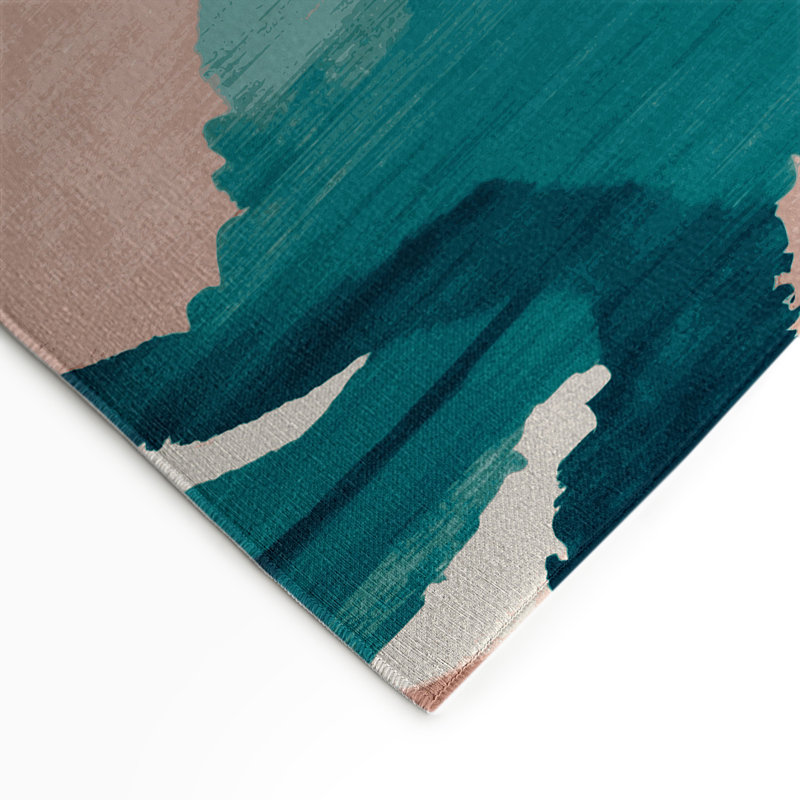 Watercolor Beige Indoor and Outdoor Area Rug, Rectangle 9 pi x 12 pi