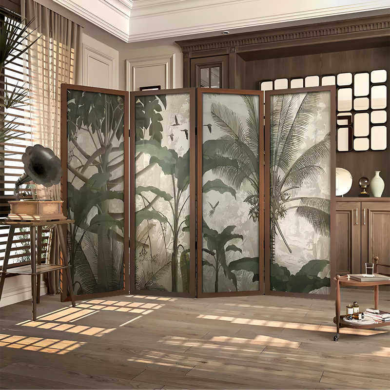 Paravent rétro Vintage Rainforest, H 70,87 po x l 94,49 po x P 1,57 po