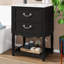Meuble-lavabo de 24 po avec lavabo en céramique, armoire munie de deux tiroirs à fermeture en douceur et d'une tablette ouverte, mettant en valeur l'élégance rétro-1151458628