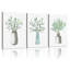 3 Pcs Farmhouse Green Plant Canvas Wall Art Natural Green Leaves Abstract Art Image Print Wall Decor Minimalist Botanical Print In Vase Bedroom Kitchen Wall Decor Framed