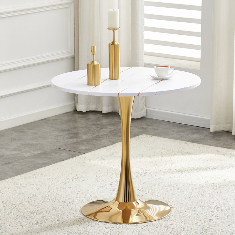 Dev rond avec base robuste, L 23,6 po x H 28,3 po x P 23,6 po, Blanc