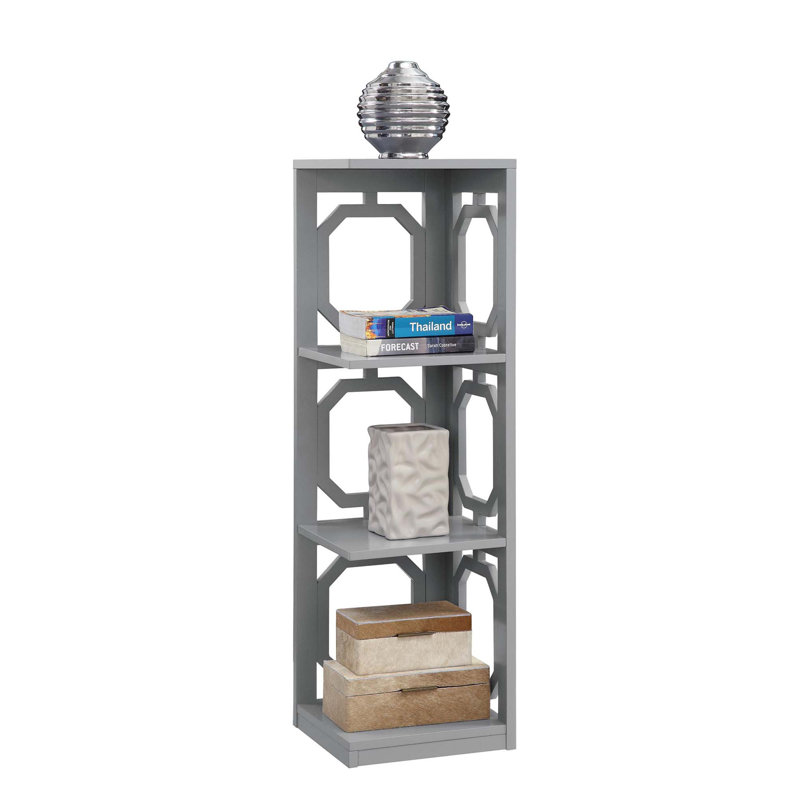 Rumbell Corner Bookcase, Gray, (3 Shelves) 39" H x 12" W x 12" D