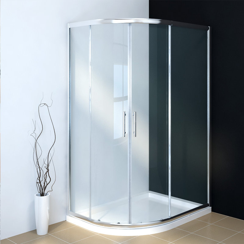 Delphina Glass Offset Quadrant Shower Enclosure with Tray, Left, 1850mm H x 1000mm W x 800mm D