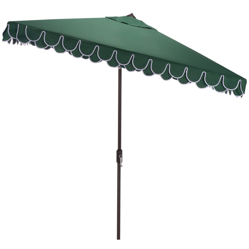 Outdoor Sasha Crank Umbrella, Hunter Green/White