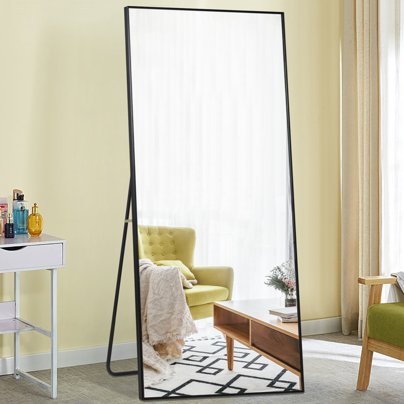 Niehaus Metal Flat Mirror, Black, 71" x 32"