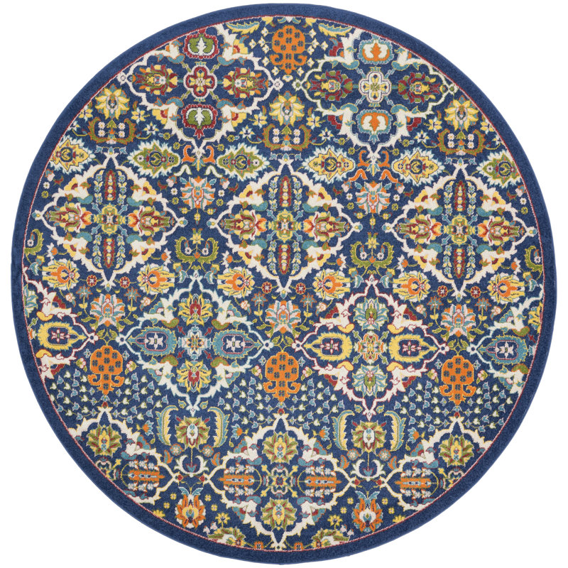 Whiteley Oriental Indoor Rug, Round 7'10"