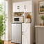 Haut mini armoire de réfrigérateur, étagère de rangement pour four à micro-ondes, blanc