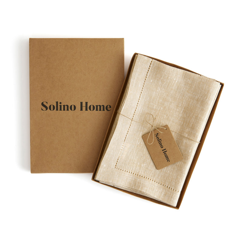 Milan - 100% Pure Linen Dinner Napkins, Champagne Beige