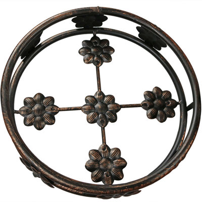 Midcre 30" x 10" x 29" 3-Tier Bronze Metal Folding Outdoor Plant Stand