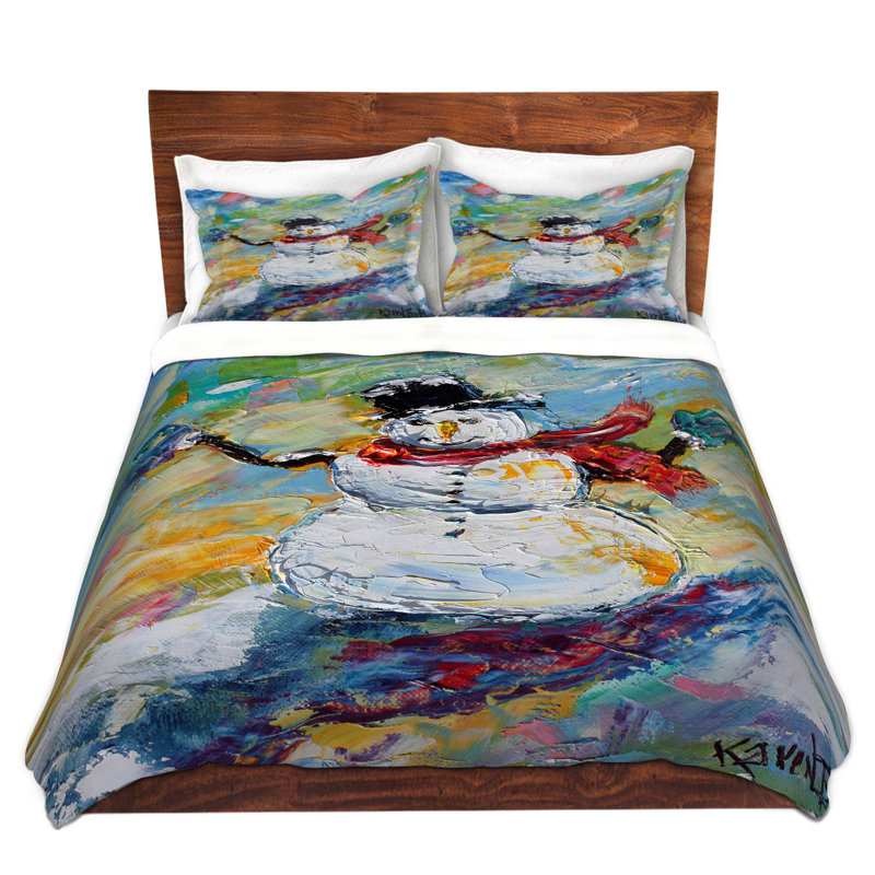 Ensemble de housse de couette en microfibre DiaNoche par Karen Tarlton - Snowman 2