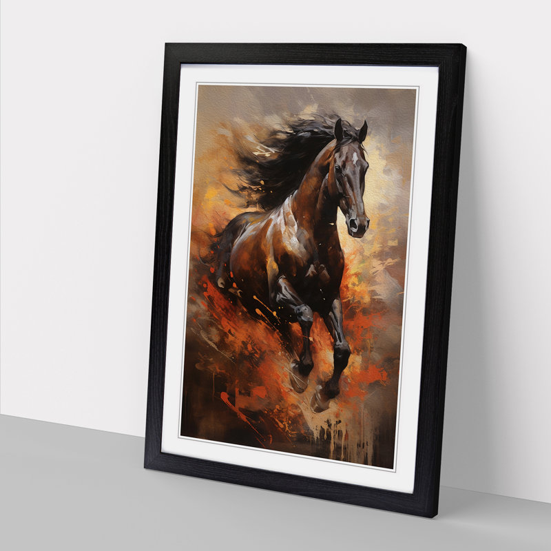 Horse Action Painting - Framed Print