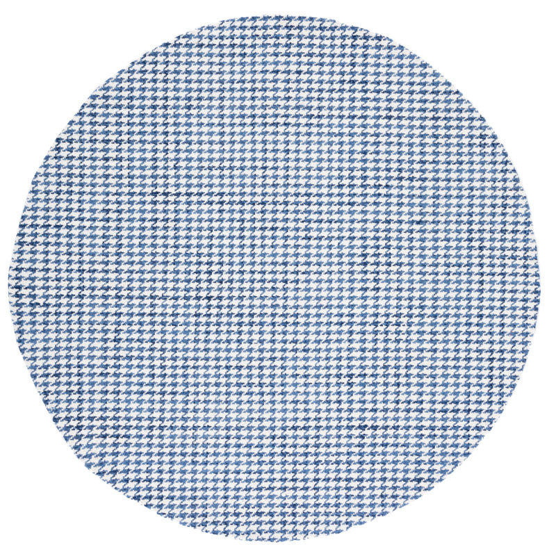 Fultonville Hand Woven Wool And Cotton Houndstooth Rug, Round 6'