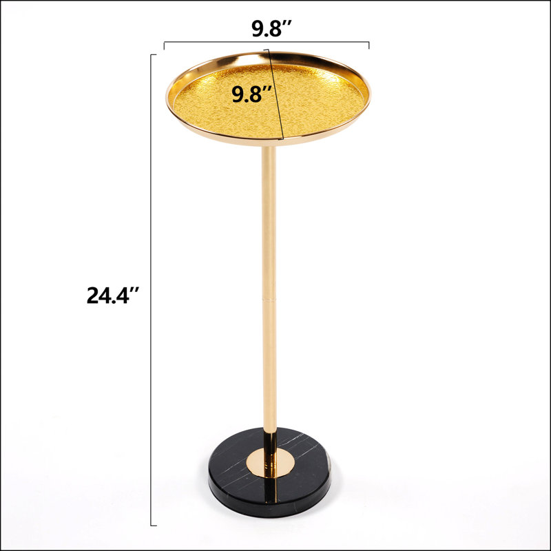 Adjustable Side Table, 24.4" H x 9.8" W x 9.8" D
