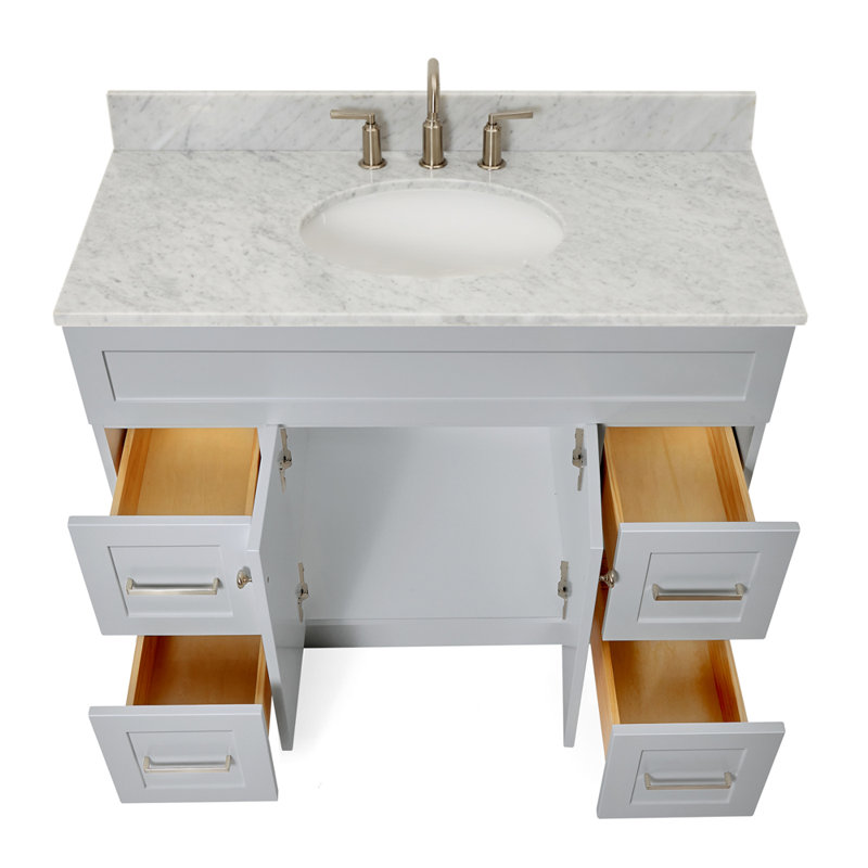 Ensemble de meuble-lavabo simple 43 po Partham, Gris