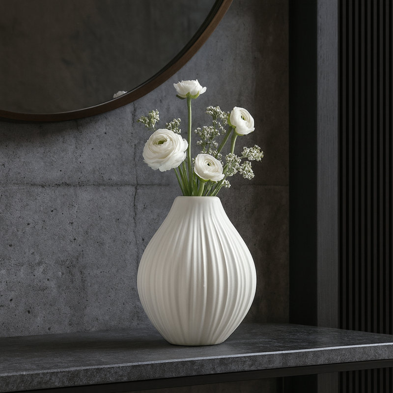 Vase de table en porcelaine Bokoshe, Blanc