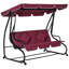 Balancelle 3 places avec balançoire et balançoire rouge avec auvent réglable, coussin et coussins amovibles, pour véranda, jardin, bord de piscine, cour arrière