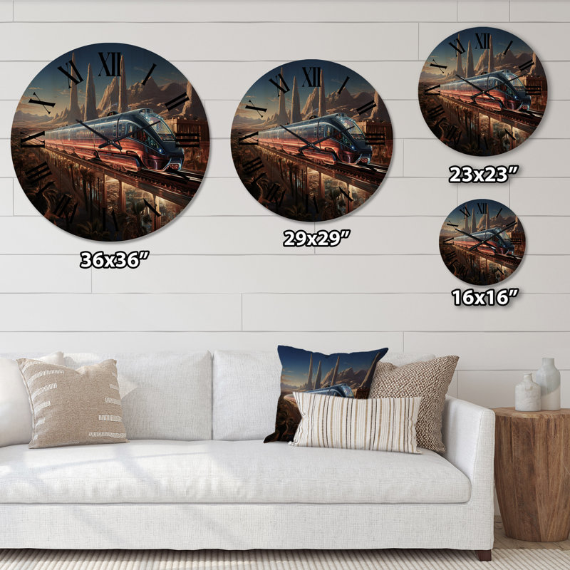 Horloge murale en bois massif Laini, Petit