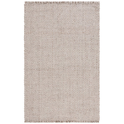 Kerriana Natural Fiber Hand Woven Jute/Wool Solid Color Rug in Brown/Gray