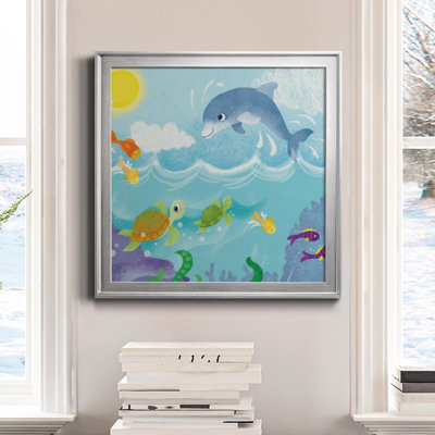 «Mermaid Play II», peinture sur toile encadrée