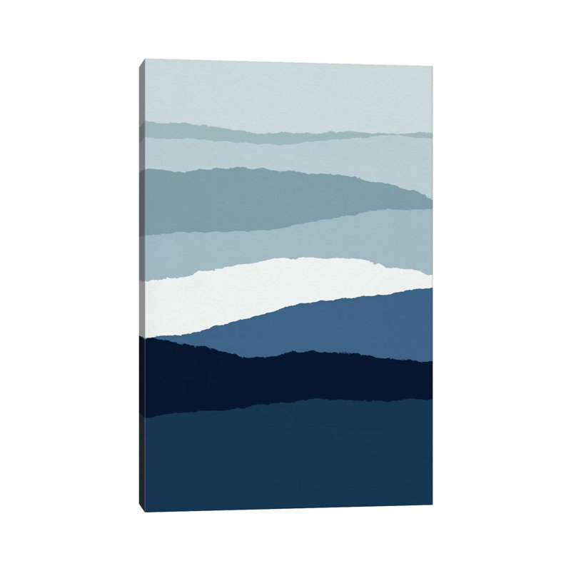 Blue Abstract II 1 Piece Wrapped Canvas Wall Art, 101.6 cm H x 66.04 cm W x 1.91 cm D