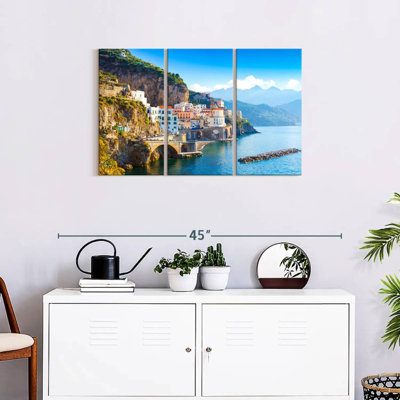«Amalfi Coast Daylight Wall Art», reproduction d'art sur toile