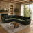Oversized L-Shaped Convertible Sofa Bed with Removable Cushions