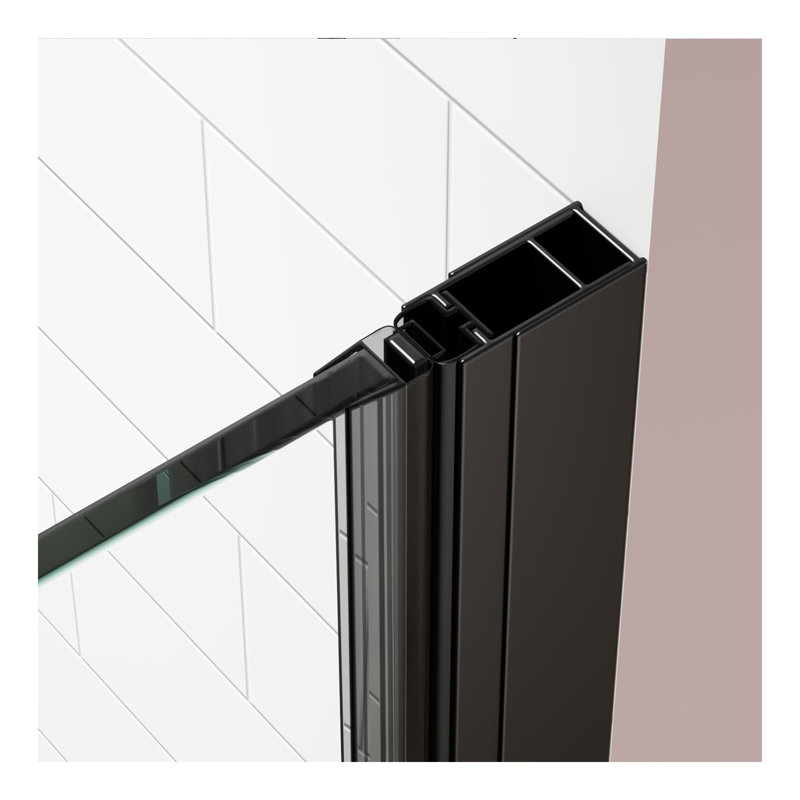  Bifold swing double glass panel shower door 30 in.W x 72 in.H,adjustable frameless shower door with 1/4 inch tempered glass