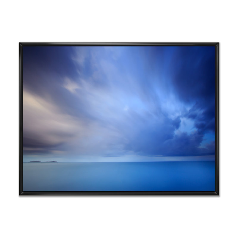 «Vibrant Panoramic Storm Cloud», reproduction sur toile, H 16 po x l 32 po x P 1 po, Cadre flottant noir