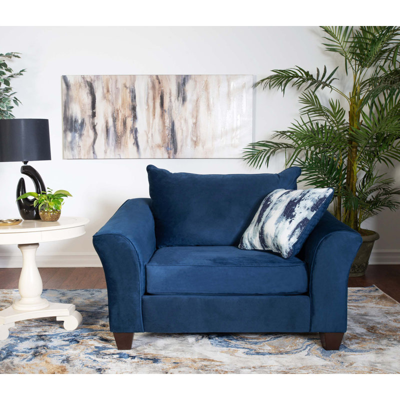 Chaise avec accoudoirs en tissu Camero, Marine