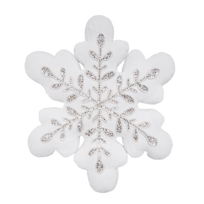 18" x 16" Sparkle Snowflake Throw Pillow