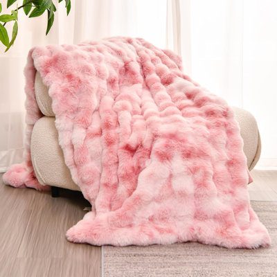 BELLEBED Throw Blanket for Couch,Faux Fur,Fluffy Cozy Soft Plush Luxury Thick Fuzzy Fleece Blanket for Couch Bed Sofa Bedroom Living Room,Comfy Bubble