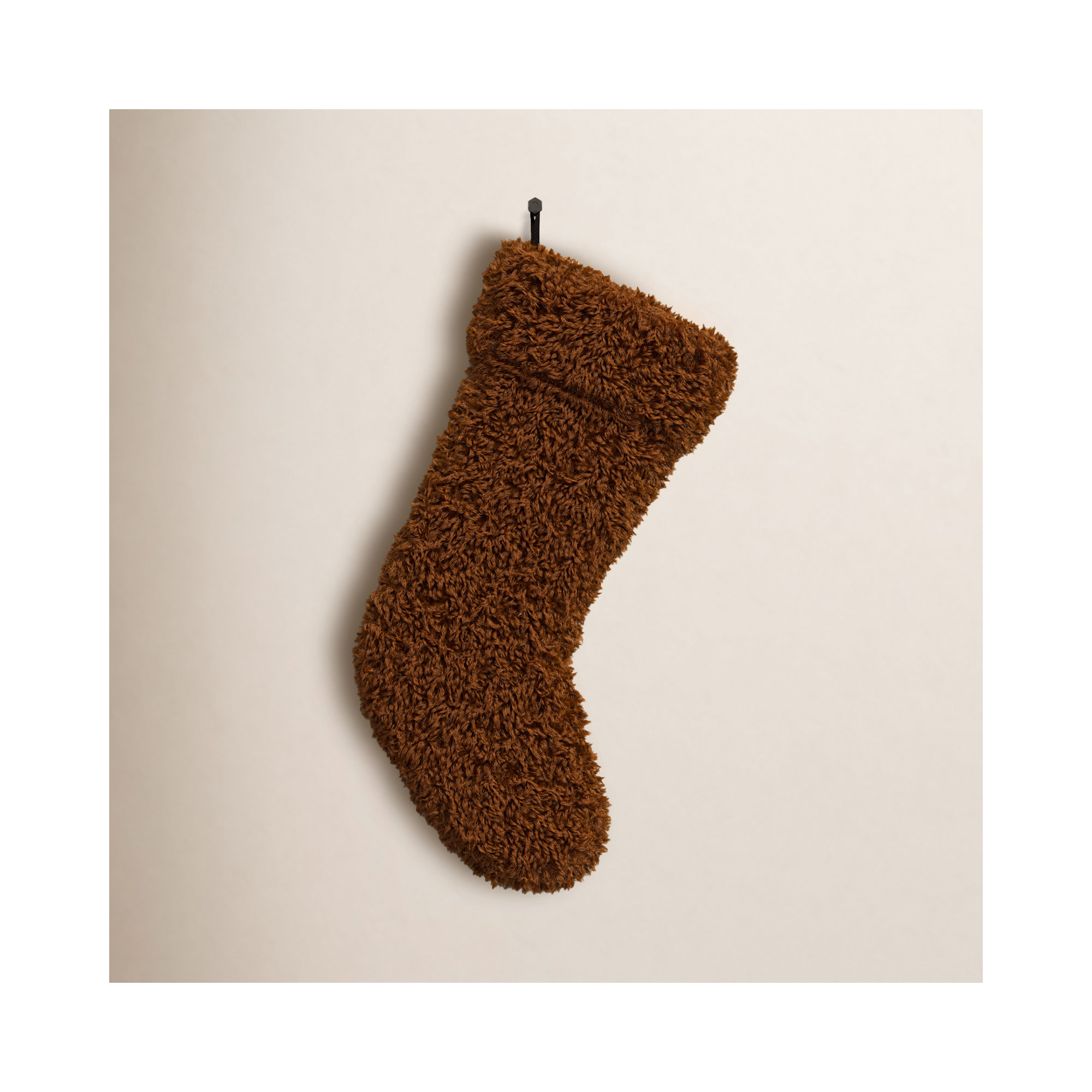Sherpa Fabric Stocking, Brown