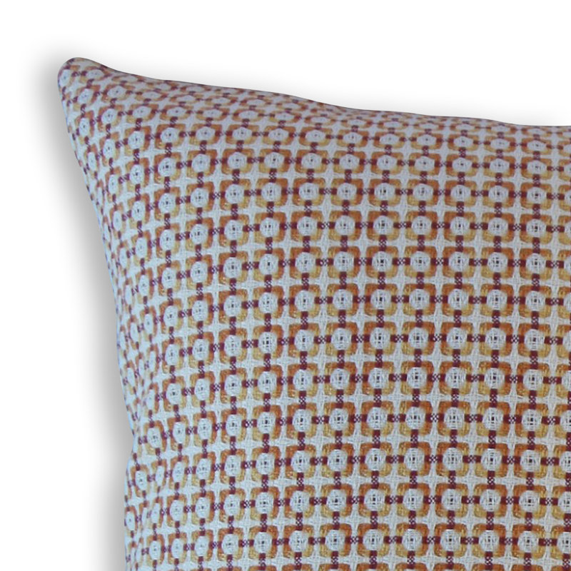 Coussin géométrique Feleti, 12 po x 18 po, Orange, Coussin lombaire