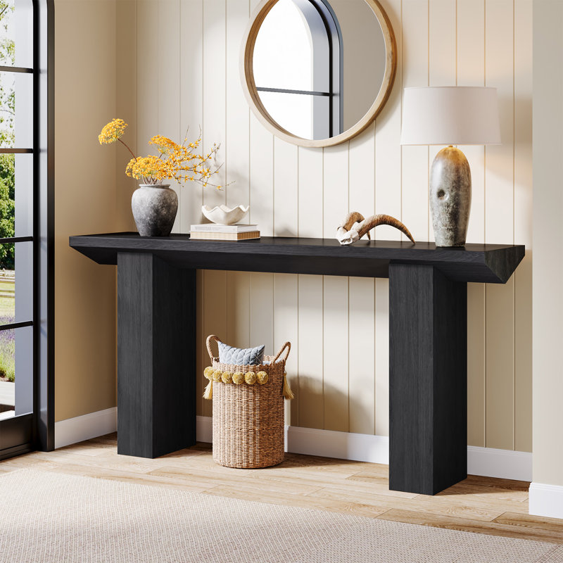 62.99" Extra Long Sofa Table Behind Couch, Modern Farmhouse Wood Accent Console Table For Hallway, Entryway, Living Room