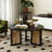 31.5" Black Solid Wood Round Coffee Table