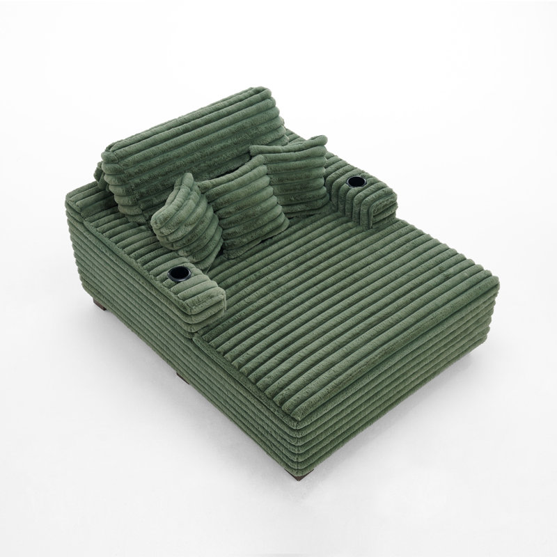 Upholstered Chaise Lounge, Green