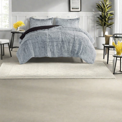 Ensembles de literie en fausse fourrure à poils longs, polyester confortable, chambre à coucher contemporaine
