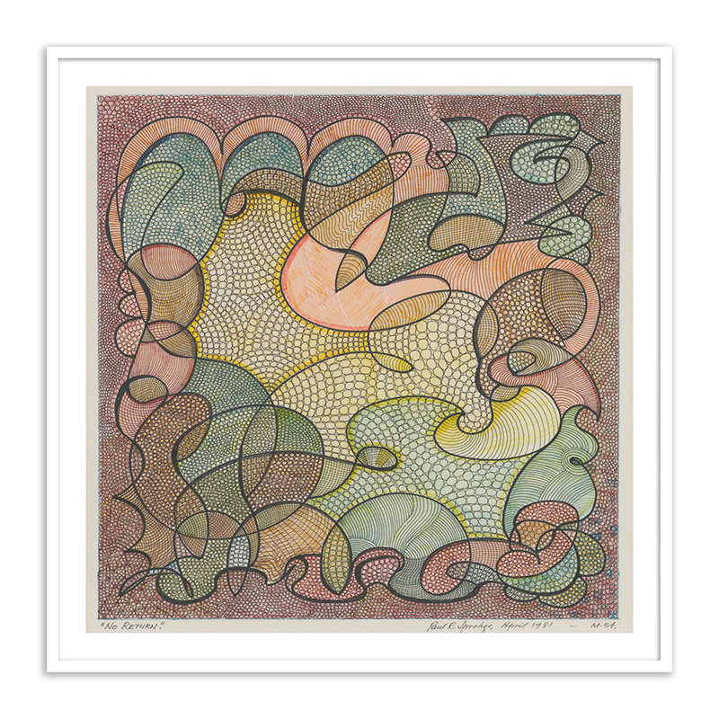 No Return Print by Pepi Sprohge, 48" H x 48" W x 2.5" D, White/Neutral Single Picture Framed