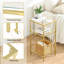 Table d'appoint de rangement à 3 niveaux en verre trempé, table de chevet multifonction pour chambre à coucher (2 pièces)-1973710199-1973710218-1973710217