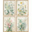 «Wildflowers Green Plants Floral Botanical», impression sur papier 4 pièces-97782653-97782652