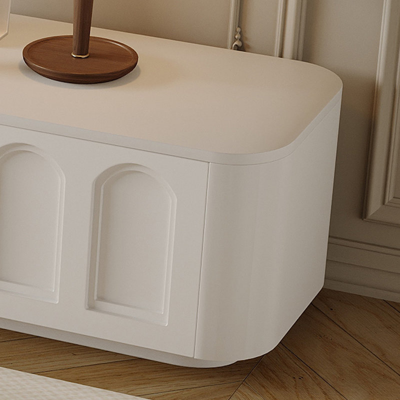 Meuble télé Modern, H 11,81 po x L 86,61 po x l 15,75 po, Crème, crème