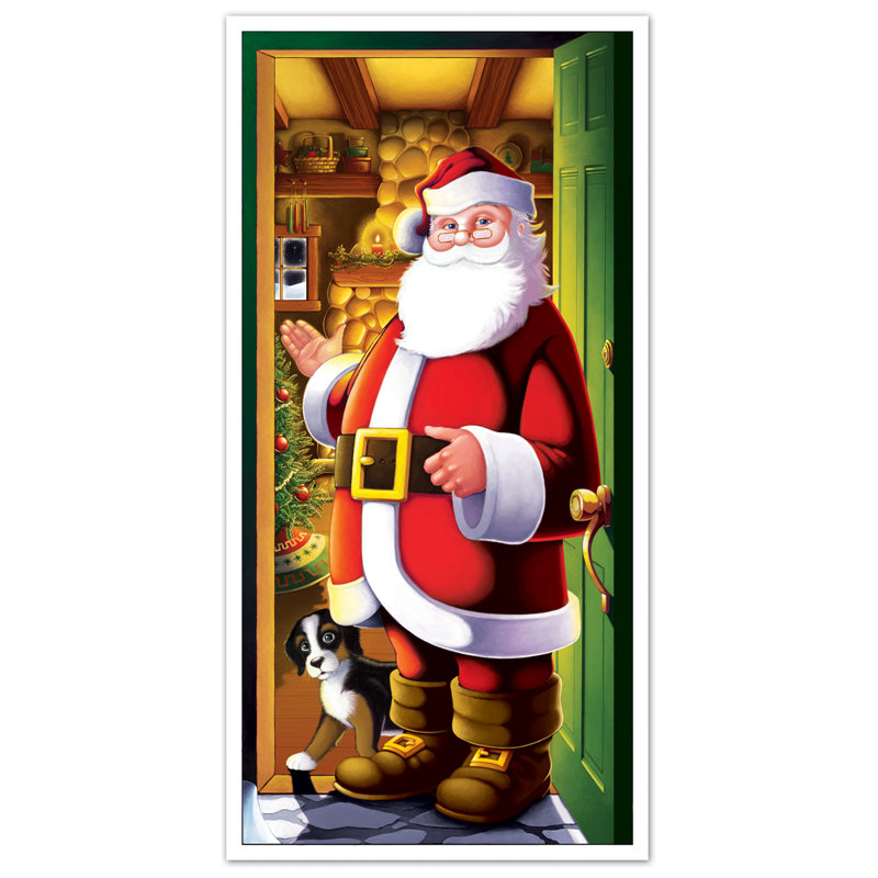 Murale de porte de père Noël