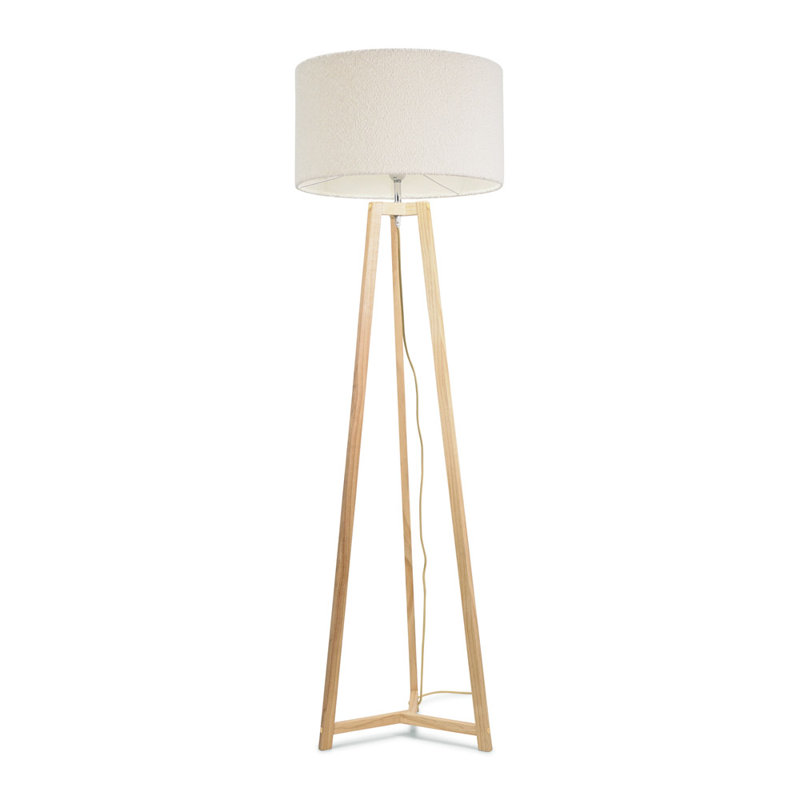 Rhavyn 148 H cm Traditional Floor Lamp, Cream, Natural
