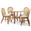 Chaise d'appoint Darle Denver Dining en rotin naturel tressé à la main avec coussin crème-1898239078-1880338423