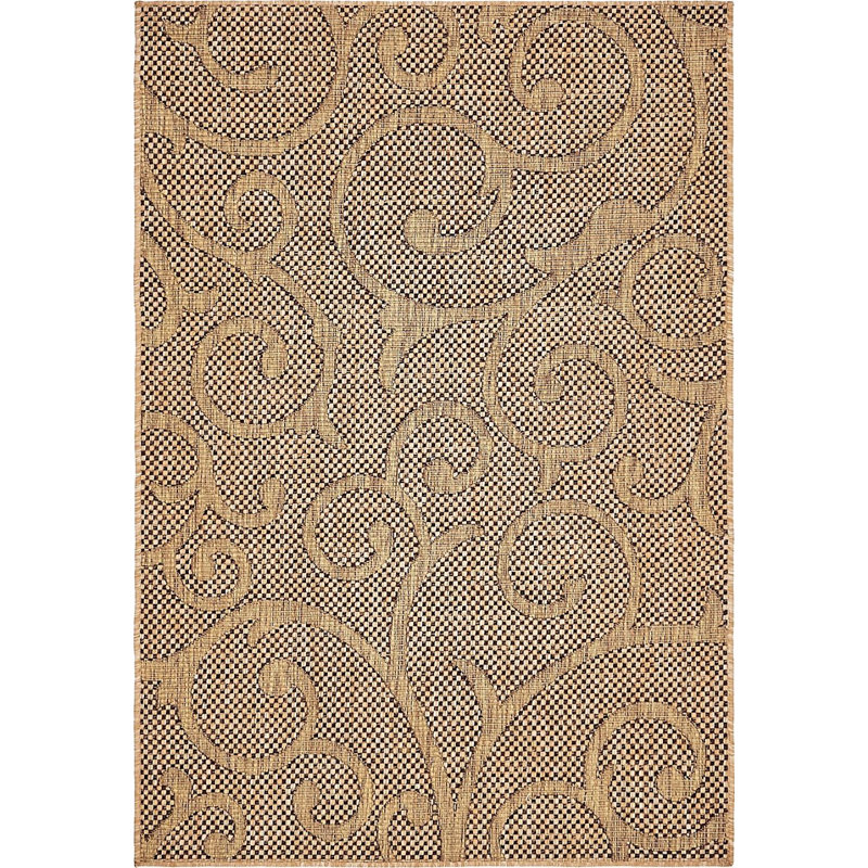 Outdoor Veranda Area Rug Mushroom Color, Rectangle 6' x 9'